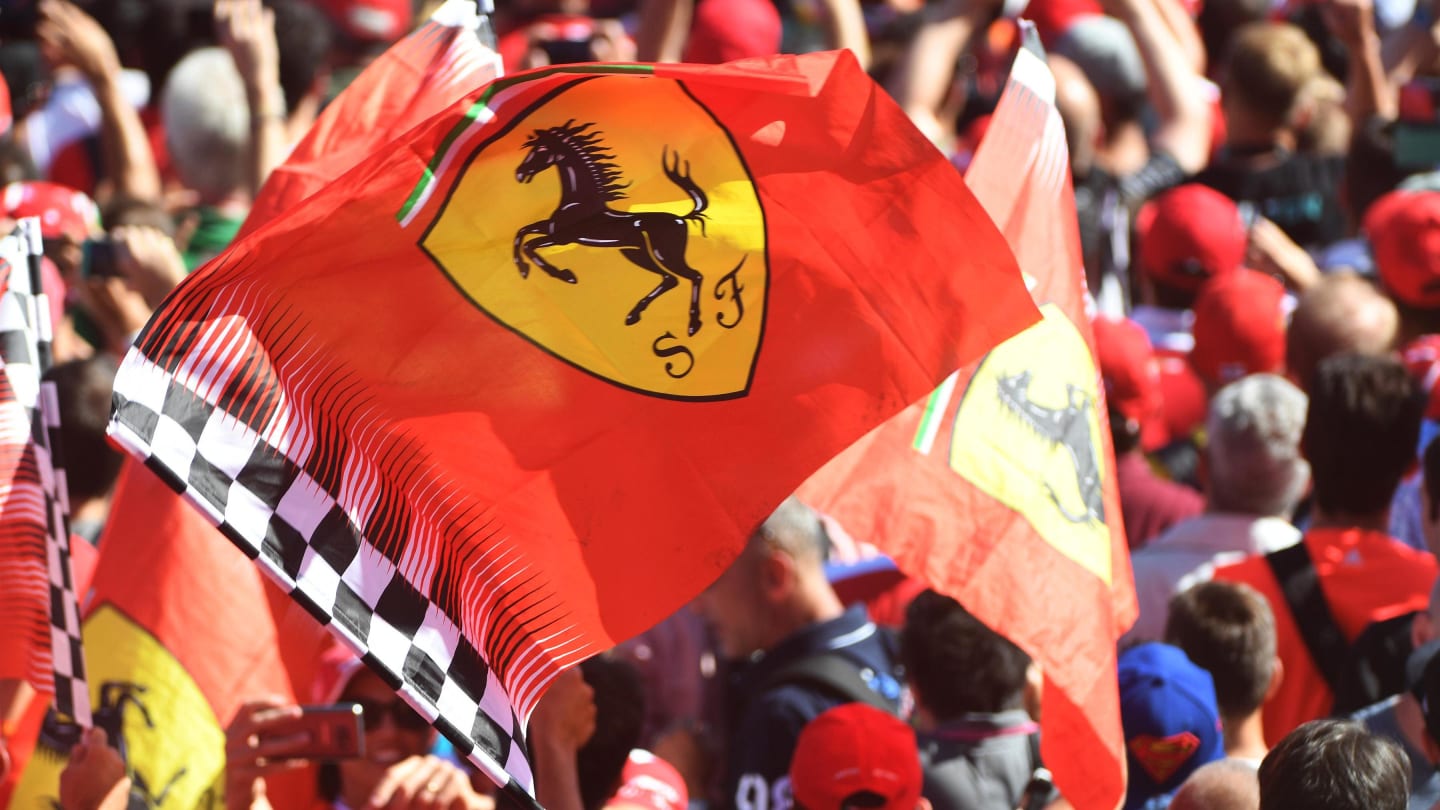 Ferrari fans and flag at Formula One World Championship, Rd13, Italian Grand Prix, Race, Monza,