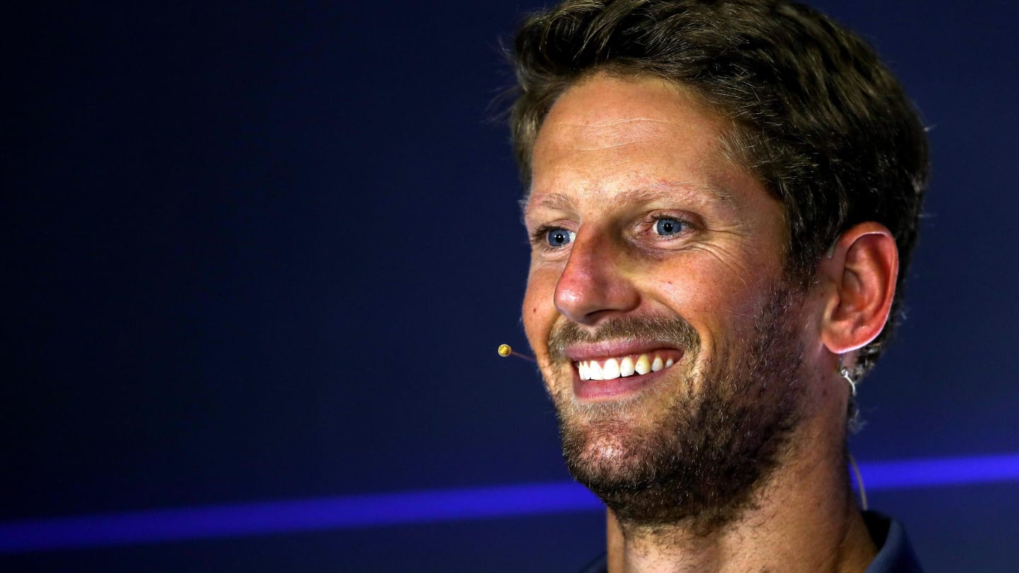 Romain Grosjean (FRA) Haas F1 in the Press Conference at Formula One World Championship, Rd13, Italian Grand Prix, Preparations, Monza, Italy, Thursday 31 August 2017. © Sutton Images