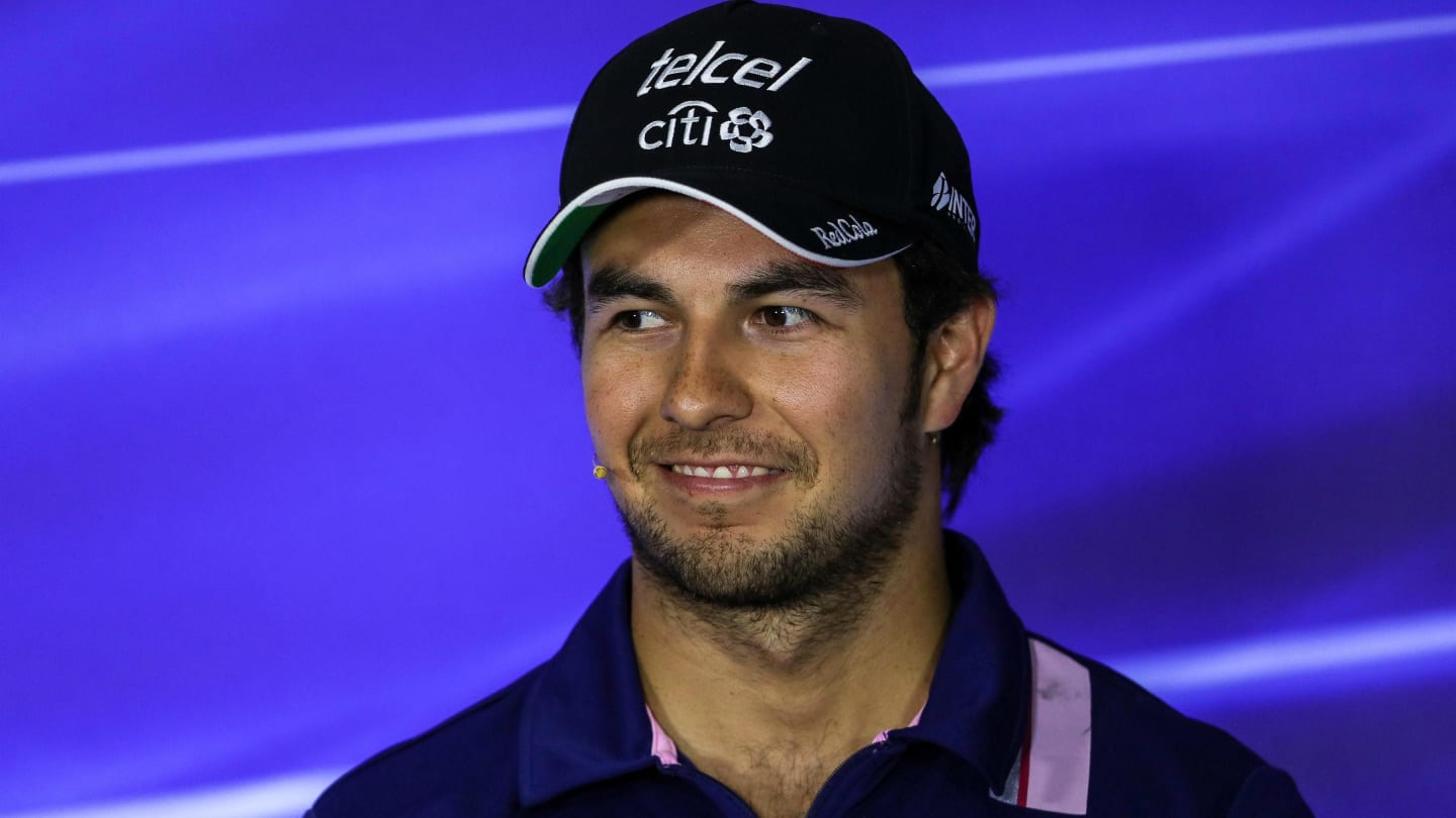 Sergio Perez (MEX) Force India in the Press Conference at Formula One World Championship, Rd13, Italian Grand Prix, Preparations, Monza, Italy, Thursday 31 August 2017. © Sutton Images