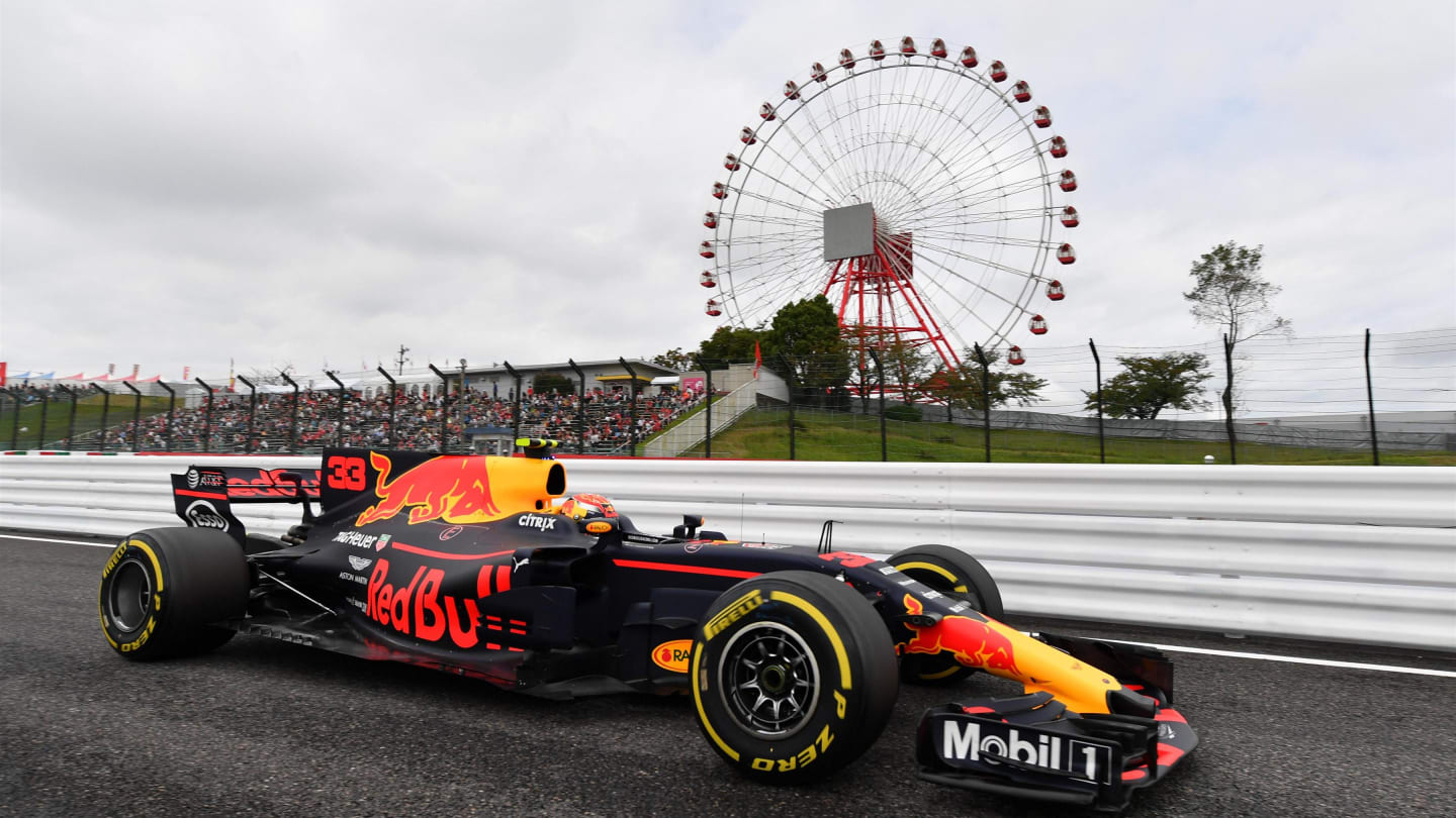 Max Verstappen (NED) Red Bull Racing RB13 at Formula One World Championship, Rd16, Japanese Grand