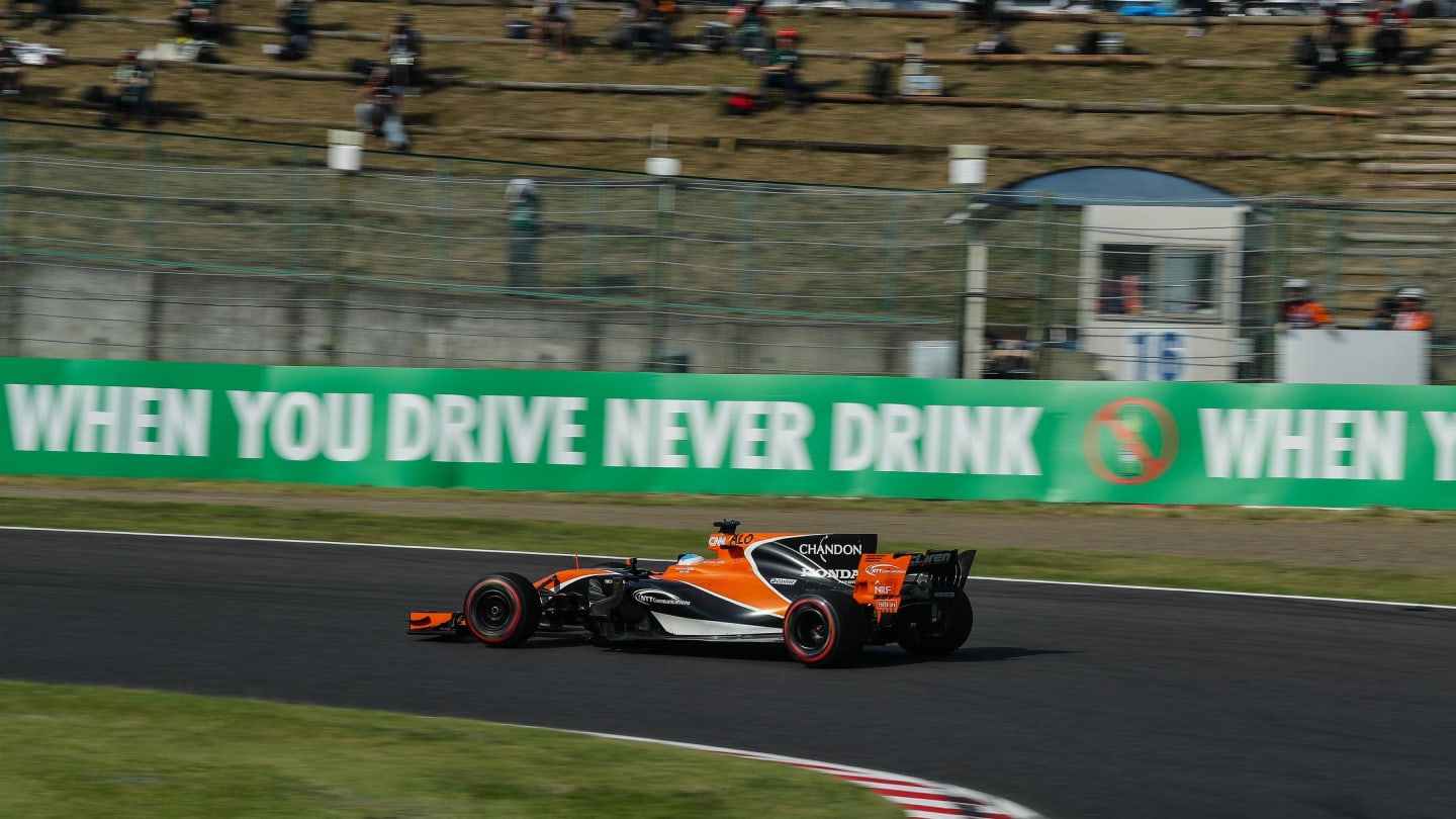 Fernando Alonso (ESP) McLaren MCL32 at Formula One World Championship, Rd16, Japanese Grand Prix, Race, Suzuka, Japan, Sunday 8 October 2017. © Kym Illman/Sutton Images