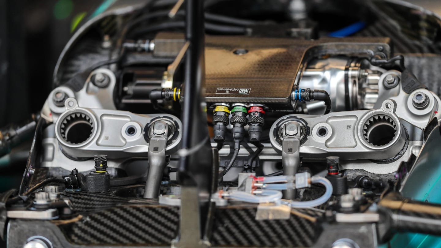 Mercedes-Benz F1 W08 Hybrid front suspension detail at Formula One World Championship, Rd15, Malaysian Grand Prix, Practice, Sepang, Malaysia, Friday 29 September 2017. © Rubio/Sutton Images