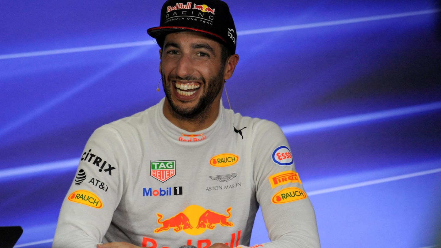 Daniel Ricciardo (AUS) Red Bull Racing in the Press Conference at Formula One World Championship, Rd15, Malaysian Grand Prix, Race, Sepang, Malaysia, Sunday 1 October 2017. © Francois Tremblay/Sutton Images