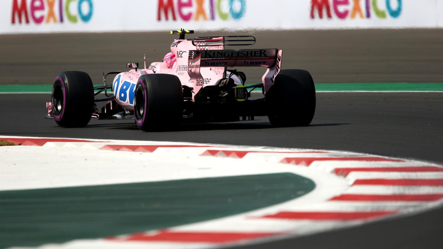 Esteban Ocon (FRA) Force India VJM10 at Formula One World Championship, Rd18, Mexican Grand Prix, Practice, Circuit Hermanos Rodriguez, Mexico City, Mexico, Friday 27 October 2017. © Mirko Stange/Sutton Images