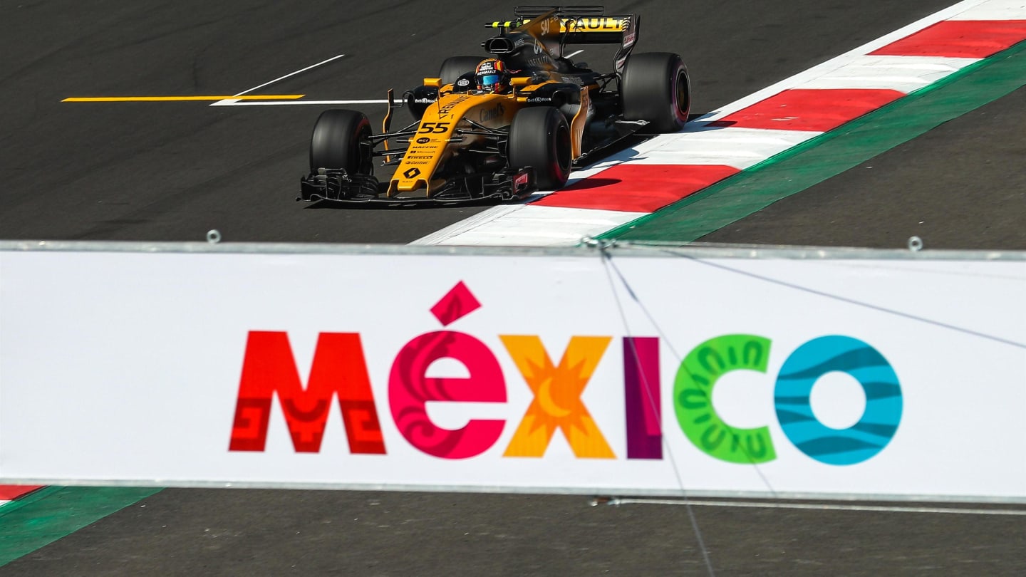Carlos Sainz (ESP) Renault Sport F1 Team RS17 at Formula One World Championship, Rd18, Mexican Grand Prix, Practice, Circuit Hermanos Rodriguez, Mexico City, Mexico, Friday 27 October 2017. © Kym Illman/Sutton Images