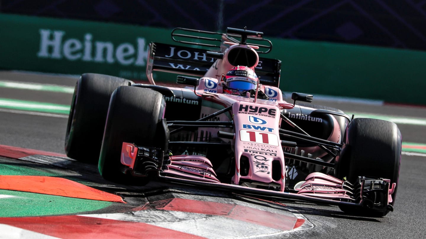 Sergio Perez (MEX) Force India VJM10 at Formula One World Championship, Rd18, Mexican Grand Prix, Qualifying, Circuit Hermanos Rodriguez, Mexico City, Mexico, Saturday 28 October 2017. © Manuel Goria/Sutton Images