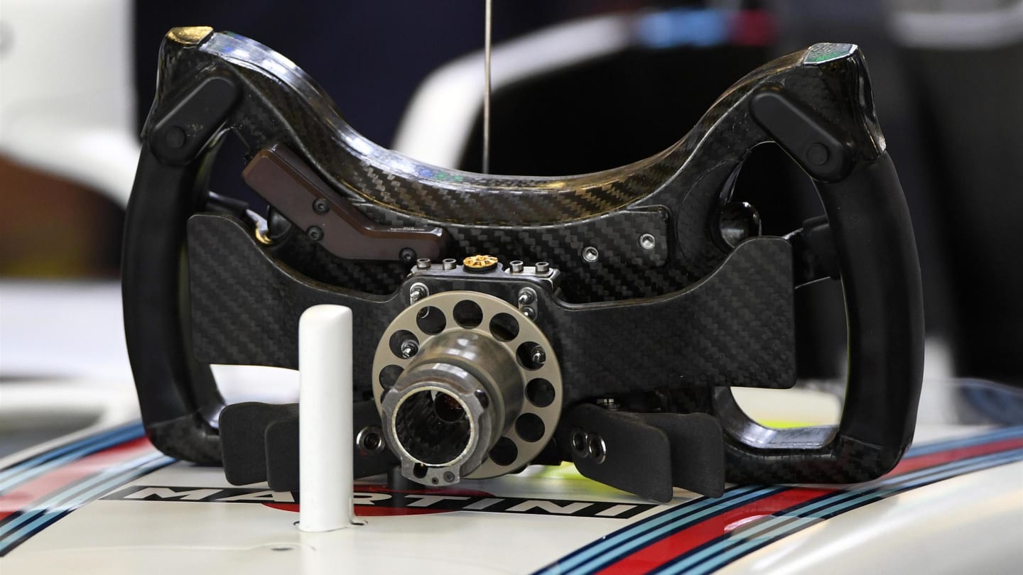 Williams FW40 steering wheel at Formula One World Championship, Rd18, Mexican Grand Prix, Qualifying, Circuit Hermanos Rodriguez, Mexico City, Mexico, Saturday 28 October 2017. © Mark Sutton/Sutton Images
