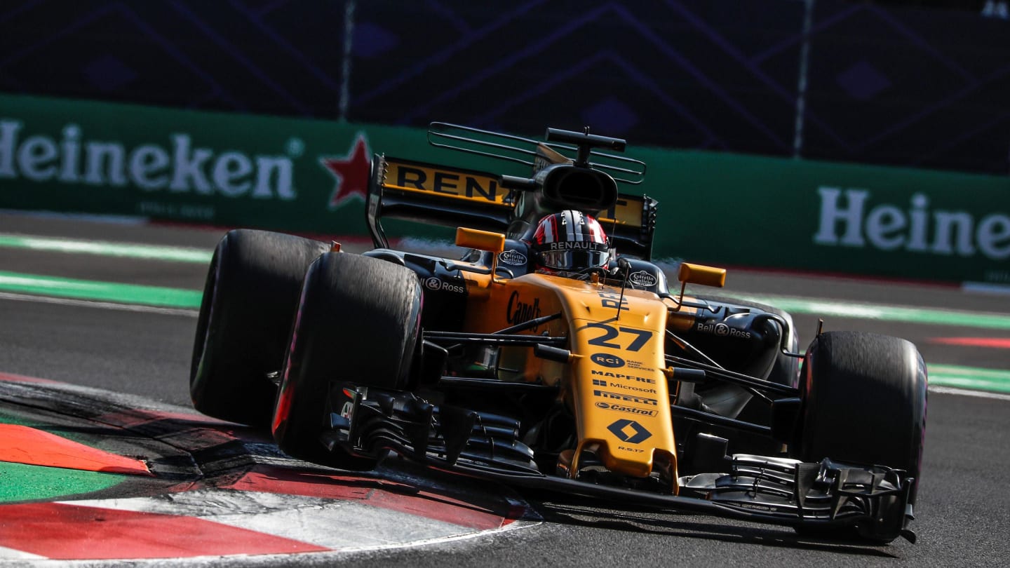 Nico Hulkenberg (GER) Renault Sport F1 Team RS17 at Formula One World Championship, Rd18, Mexican Grand Prix, Qualifying, Circuit Hermanos Rodriguez, Mexico City, Mexico, Saturday 28 October 2017. © Manuel Goria/Sutton Images