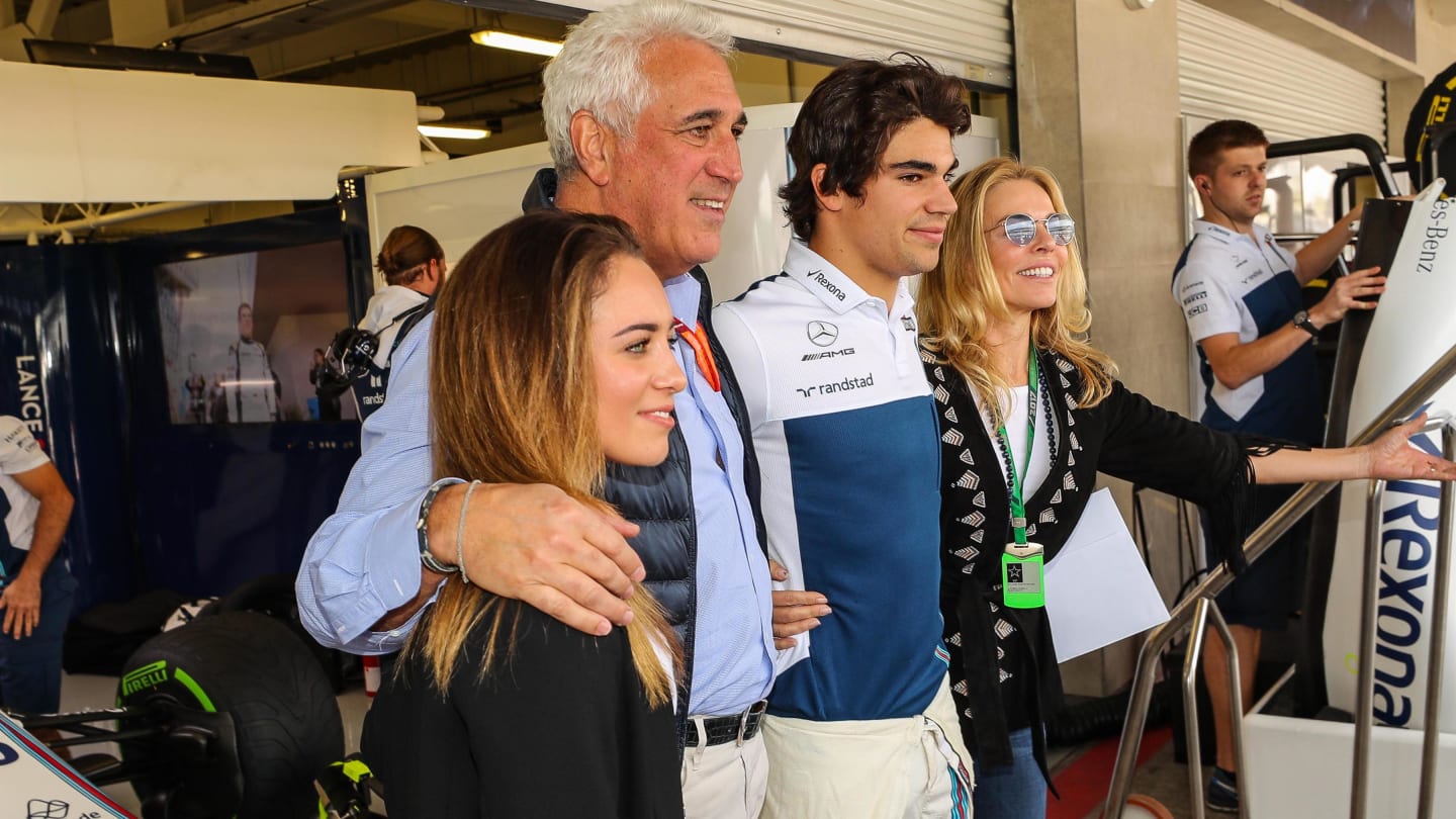 Lance Stroll (CDN) Williams and his Father Lawrence Stroll (CDN) celebrate his 19th Birthday with family at Formula One World Championship, Rd18, Mexican Grand Prix, Race, Circuit Hermanos Rodriguez, Mexico City, Mexico, Sunday 29 October 2017. © Kym Illman/Sutton Images