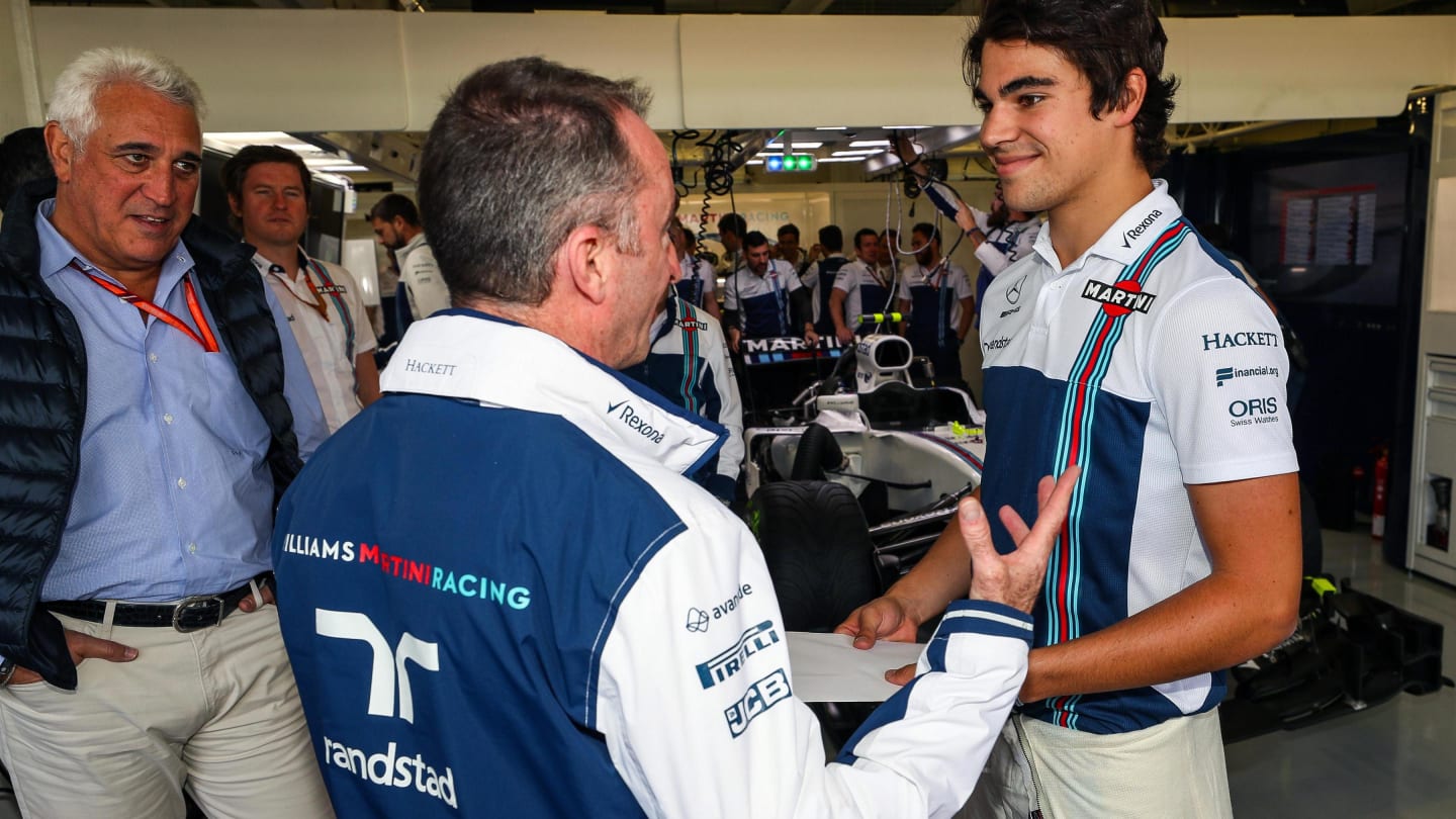 Paddy Lowe (GBR) Williams Shareholder and Technical Director with Lance Stroll (CDN) Williams and his Father Lawrence Stroll (CDN) at Formula One World Championship, Rd18, Mexican Grand Prix, Race, Circuit Hermanos Rodriguez, Mexico City, Mexico, Sunday 29 October 2017. © Kym Illman/Sutton Images