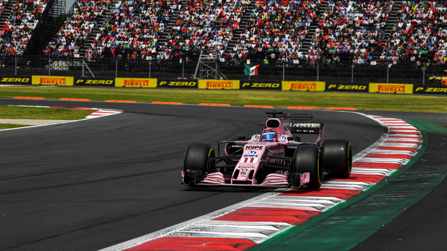 Sergio Perez (MEX) Force India VJM10 at Formula One World Championship, Rd18, Mexican Grand Prix,