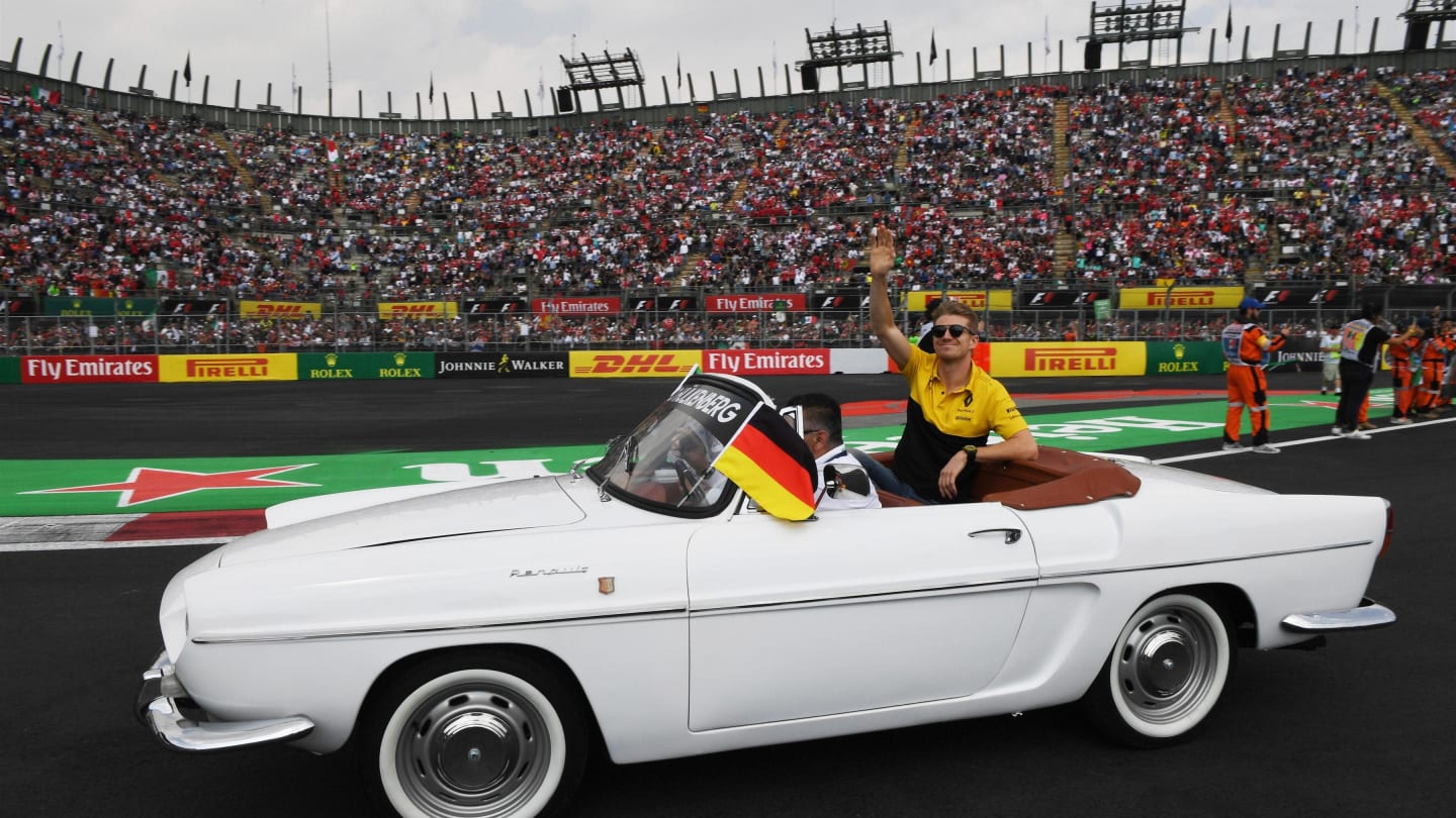 Nico Hulkenberg (GER) Renault Sport F1 Team on the drivers parade at Formula One World Championship, Rd18, Mexican Grand Prix, Race, Circuit Hermanos Rodriguez, Mexico City, Mexico, Sunday 29 October 2017. © Mark Sutton/Sutton Images