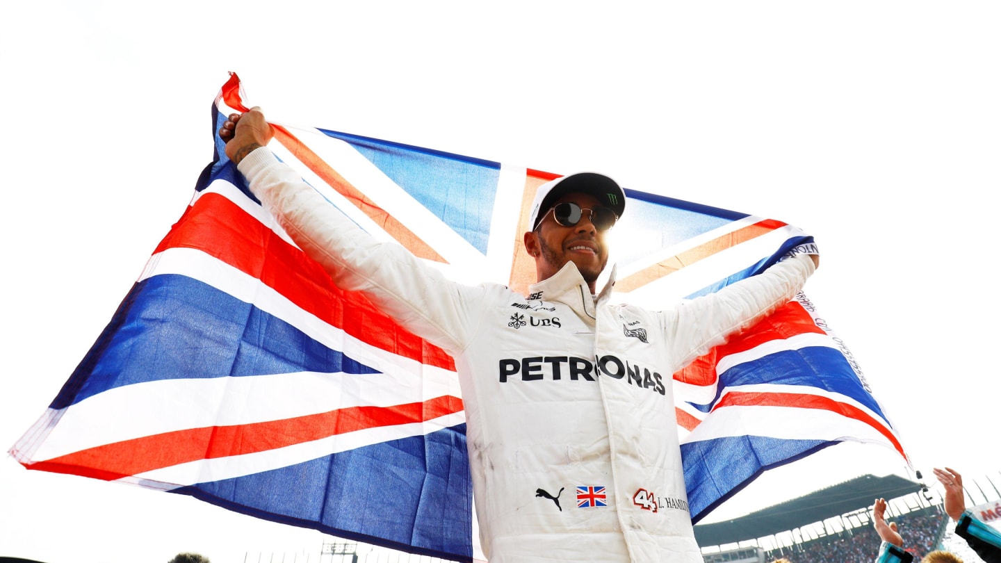 World Champion Lewis Hamilton (GBR) Mercedes AMG F1 celebrates in parc ferme at Formula One World