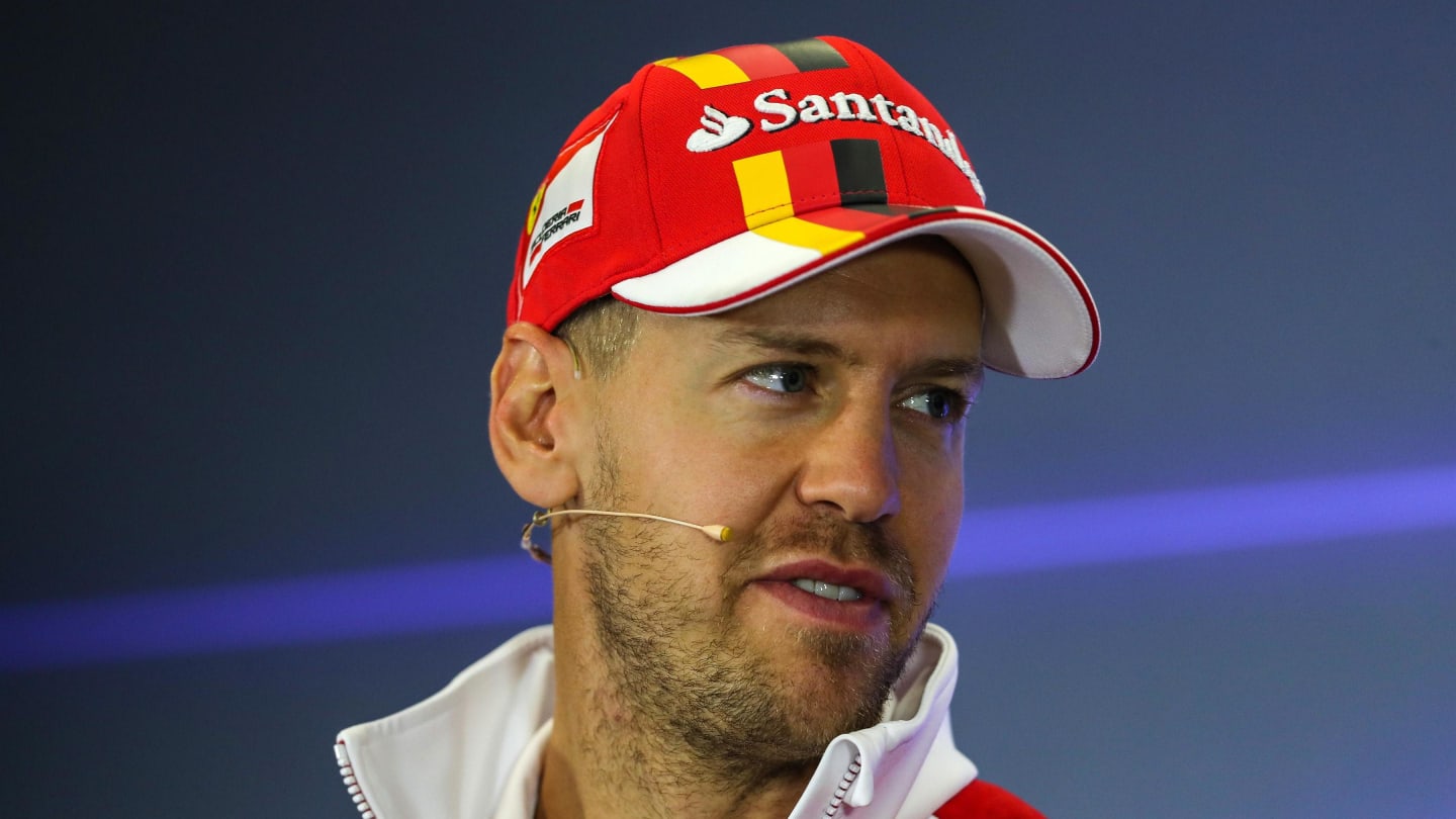 Sebastian Vettel (GER) Ferrari in the Press Conference at Formula One World Championship, Rd18, Mexican Grand Prix, Preparations, Circuit Hermanos Rodriguez, Mexico City, Mexico, Thursday 26 October 2017. © Kym Illman/Sutton Images