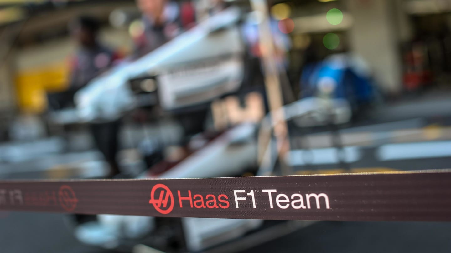 Haas F1 garage barrier at Formula One World Championship, Rd18, Mexican Grand Prix, Preparations, Circuit Hermanos Rodriguez, Mexico City, Mexico, Thursday 26 October 2017. © Mirko Stange/Sutton Images
