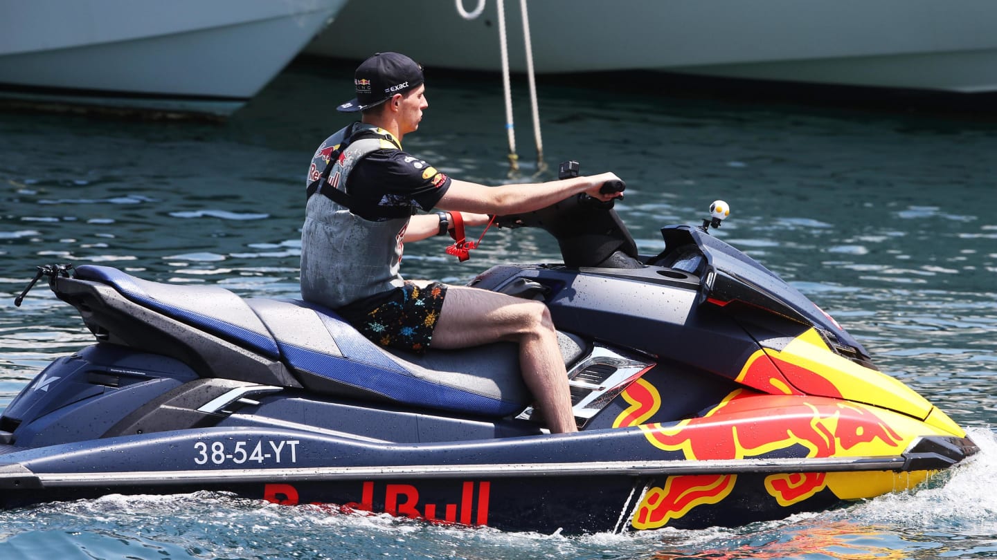 Max Verstappen (NED) Red Bull Racing on a jet ski at Formula One World Championship, Rd6, Monaco Grand Prix, Monte-Carlo, Monaco, Friday 26 May 2017. © Sutton Images