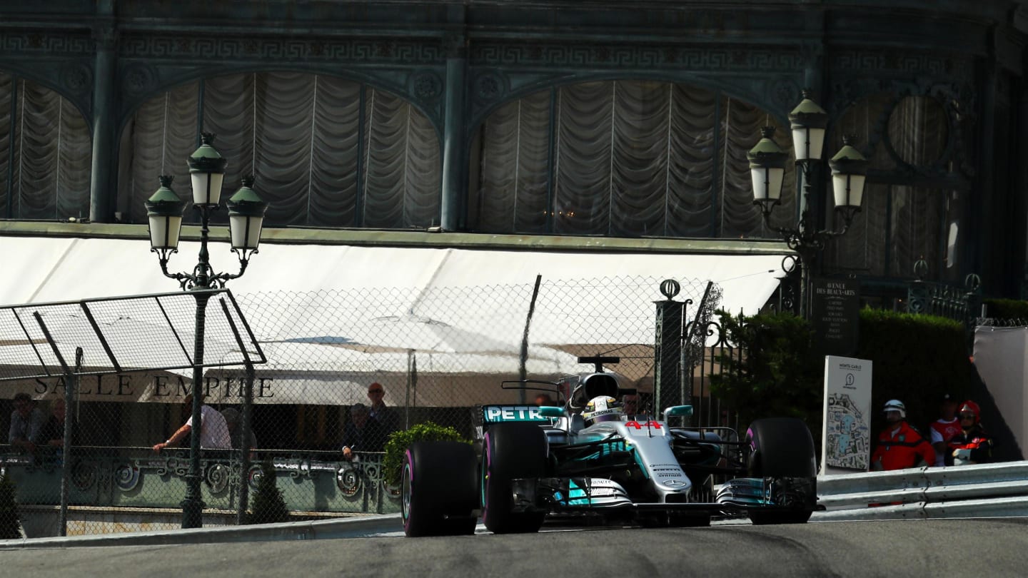 Lewis Hamilton (GBR) Mercedes-Benz F1 W08 Hybrid at Formula One World Championship, Rd6, Monaco Grand Prix, Qualifying, Monte-Carlo, Monaco, Saturday 27 May 2017. © Sutton Images