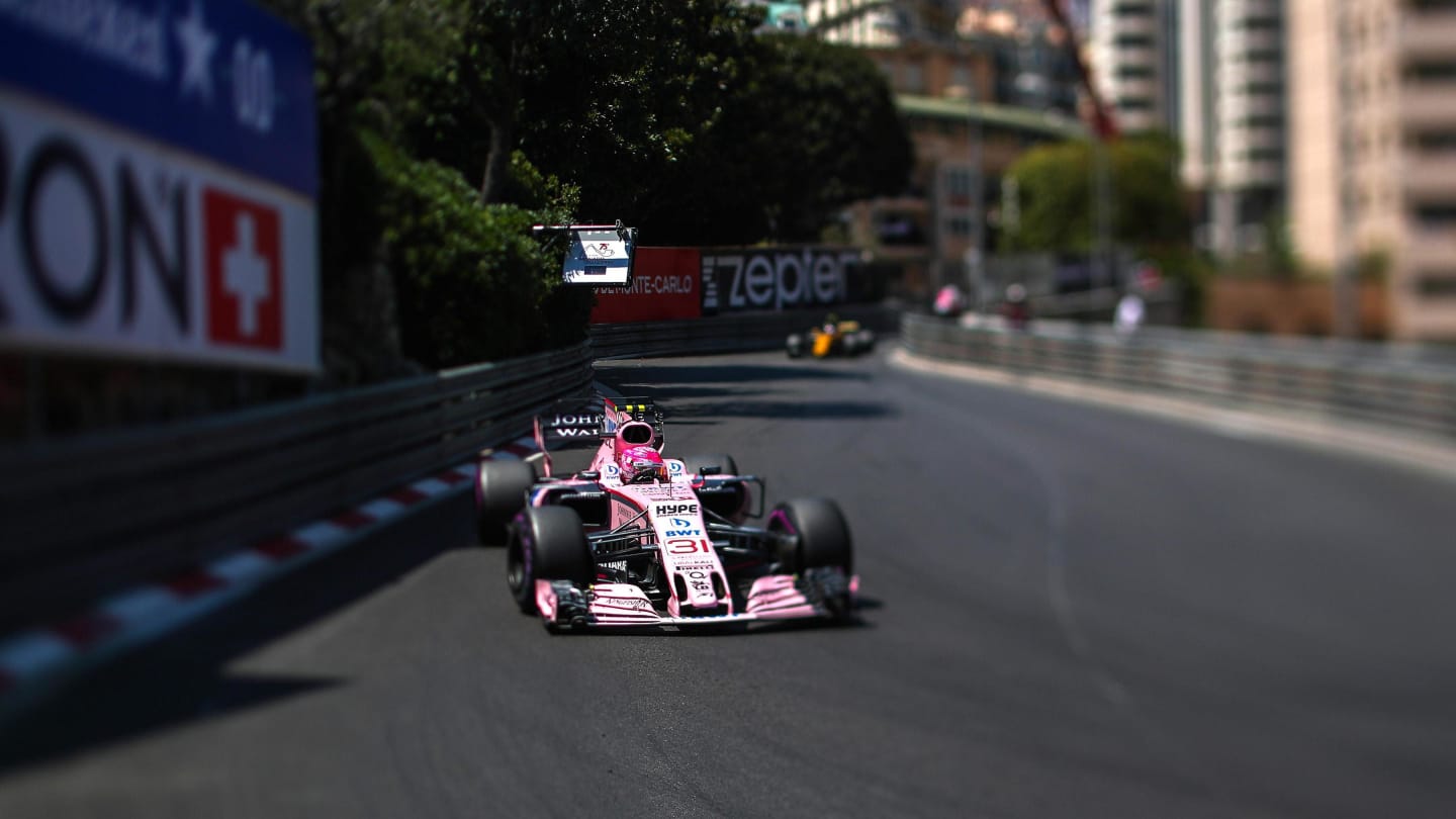Esteban Ocon (FRA) Force India VJM10 at Formula One World Championship, Rd6, Monaco Grand Prix, Race, Monte-Carlo, Monaco, Sunday 28 May 2017. © Sutton Images
