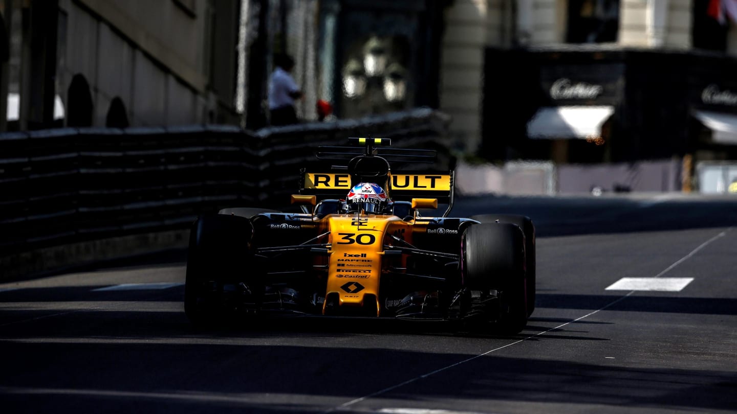 Jolyon Palmer (GBR) Renault Sport F1 Team RS17 at Formula One World Championship, Rd6, Monaco Grand Prix, Practice, Monte-Carlo, Monaco, Thursday 25 May 2017. © Sutton Images
