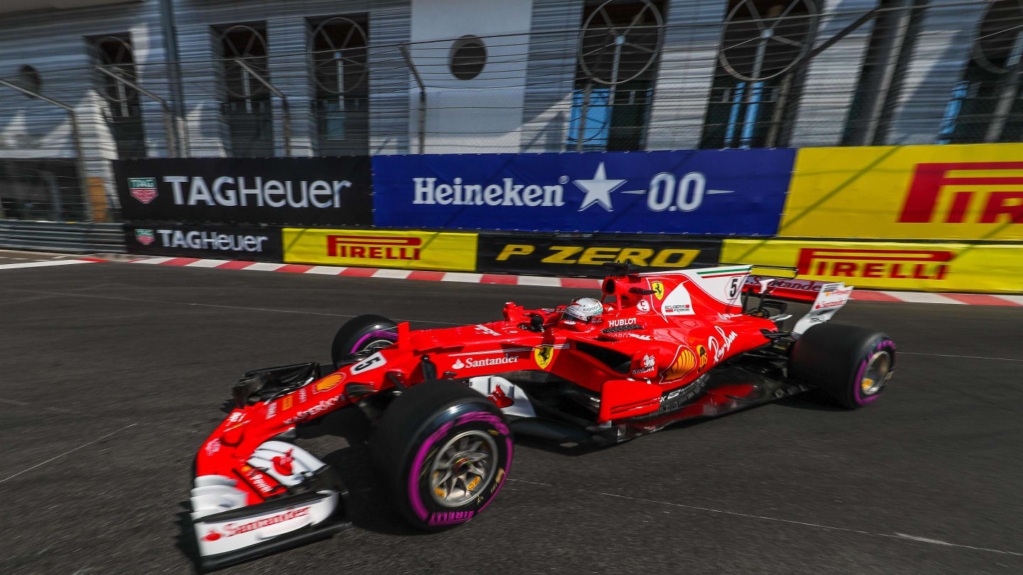 Sebastian Vettel (GER) Ferrari SF70-H at Formula One World Championship, Rd6, Monaco Grand Prix, Practice, Monte-Carlo, Monaco, Thursday 25 May 2017. © Sutton Images