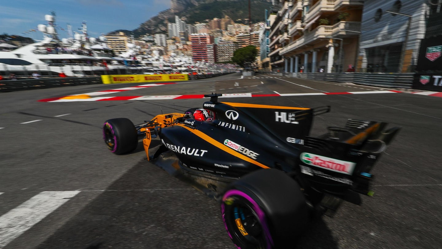 Nico Hulkenberg (GER) Renault Sport F1 Team RS17 at Formula One World Championship, Rd6, Monaco Grand Prix, Practice, Monte-Carlo, Monaco, Thursday 25 May 2017. © Sutton Images
