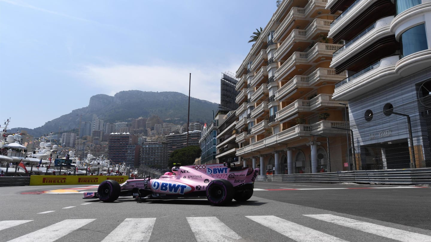 Esteban Ocon (FRA) Force India VJM10 at Formula One World Championship, Rd6, Monaco Grand Prix, Practice, Monte-Carlo, Monaco, Thursday 25 May 2017. © Sutton Images