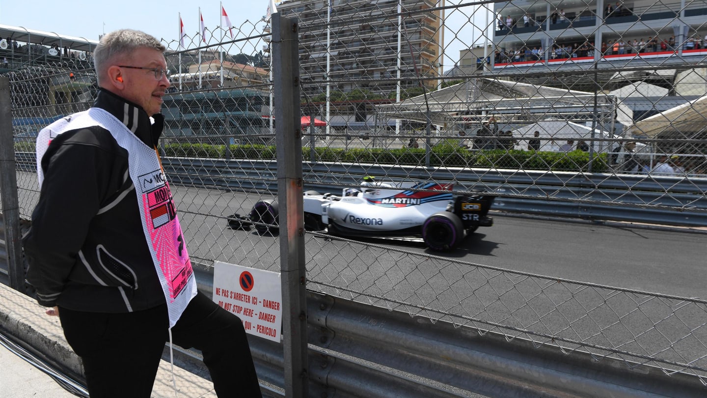 Ross Brawn (GBR) Formula One Managing Director of Motorsports watches Lance Stroll (CDN) Williams FW40 at Formula One World Championship, Rd6, Monaco Grand Prix, Practice, Monte-Carlo, Monaco, Thursday 25 May 2017. © Sutton Images