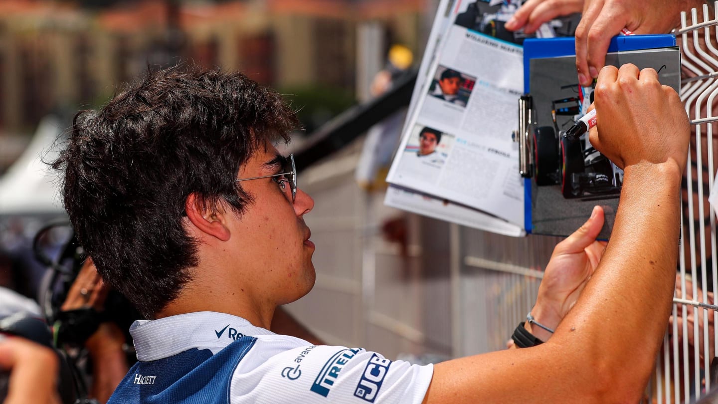 Lance Stroll (CDN) Williams signs autographs for the fans at Formula One World Championship, Rd6, Monaco Grand Prix, Preparations, Monte-Carlo, Monaco, Wednesday 24 May 2017. © Sutton Images