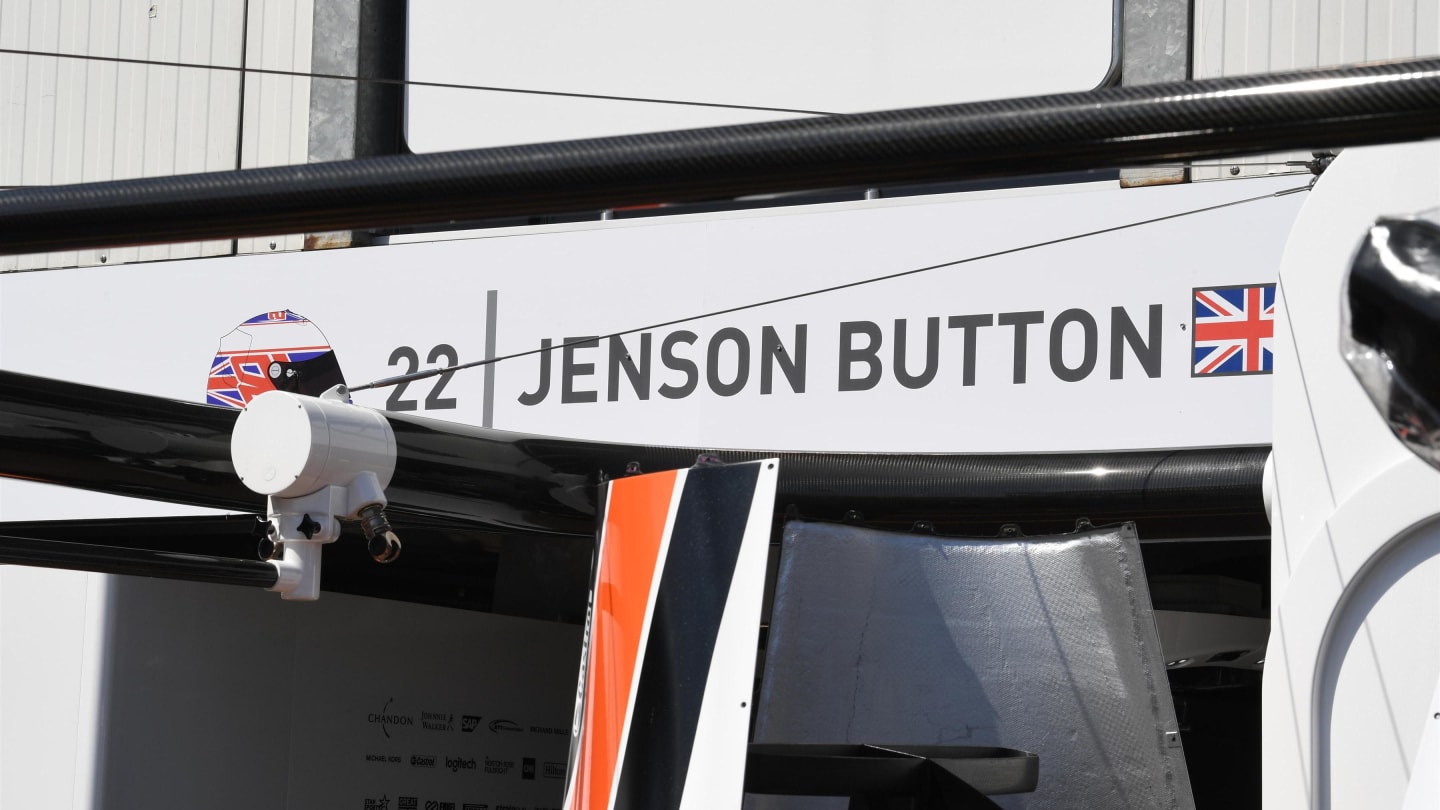 Garage of Jenson Button (GBR) McLaren at Formula One World Championship, Rd6, Monaco Grand Prix, Preparations, Monte-Carlo, Monaco, Wednesday 24 May 2017. © Sutton Images