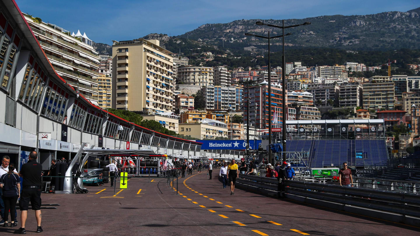 Pit lane at Formula One World Championship, Rd6, Monaco Grand Prix, Preparations, Monte-Carlo, Monaco, Wednesday 24 May 2017. © Sutton Images