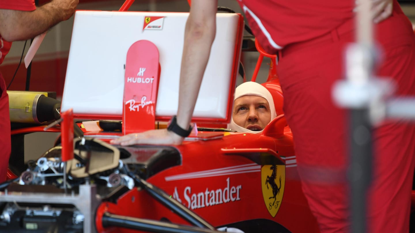 Sebastian Vettel (GER) Ferrari SF70-H at Formula One World Championship, Rd6, Monaco Grand Prix, Preparations, Monte-Carlo, Monaco, Wednesday 24 May 2017. © Sutton Images