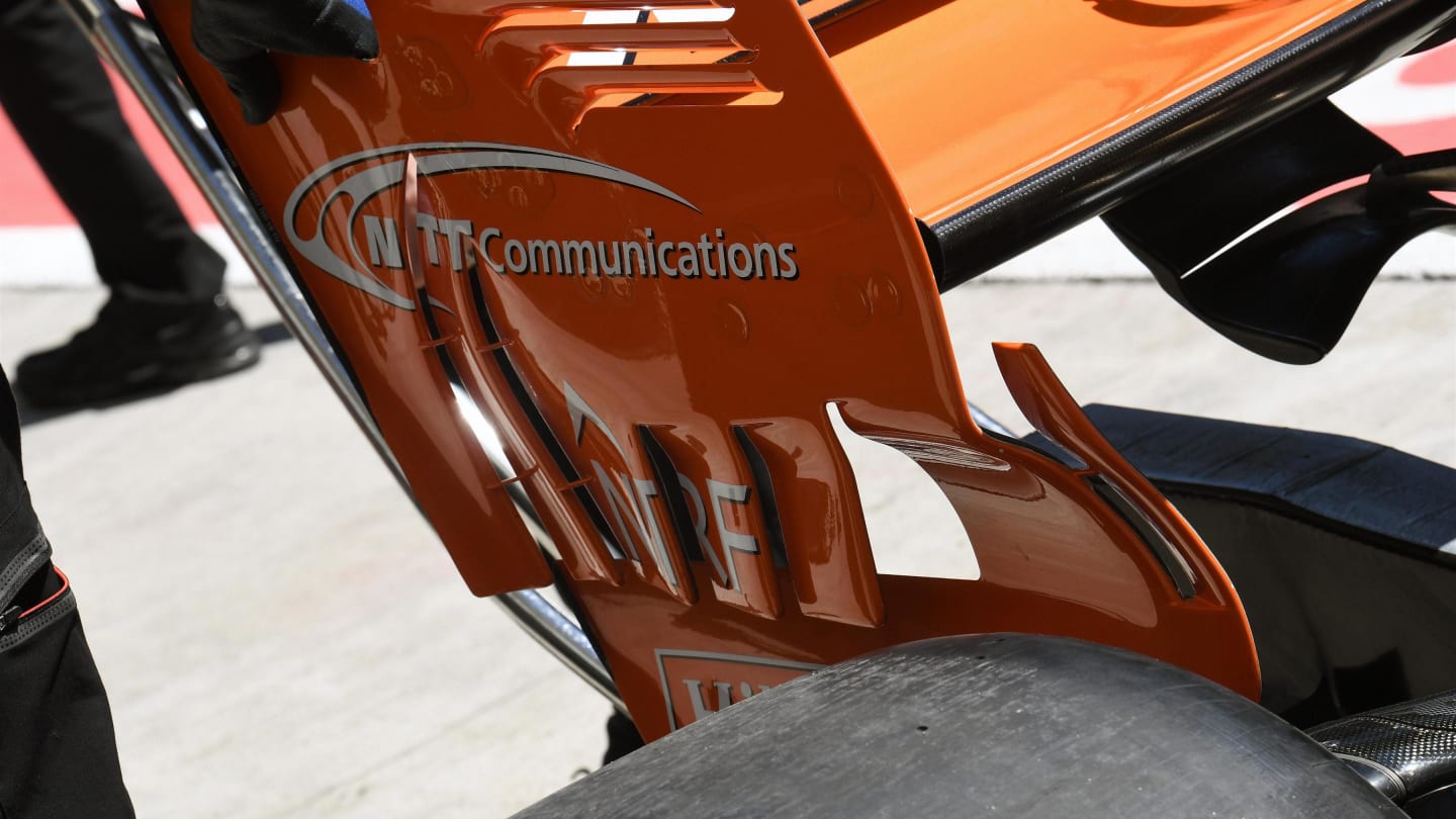 McLaren MCL32 rear wing detail at Formula One World Championship, Rd4, Russian Grand Prix, Practice, Sochi Autodrom, Sochi, Krasnodar Krai, Russia, Friday 28 April 2017. © Sutton Motorsport Images