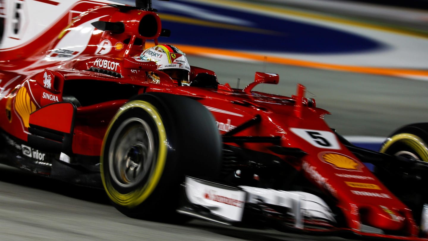 Sebastian Vettel (GER) Ferrari SF70-H at Formula One World Championship, Rd14, Singapore Grand