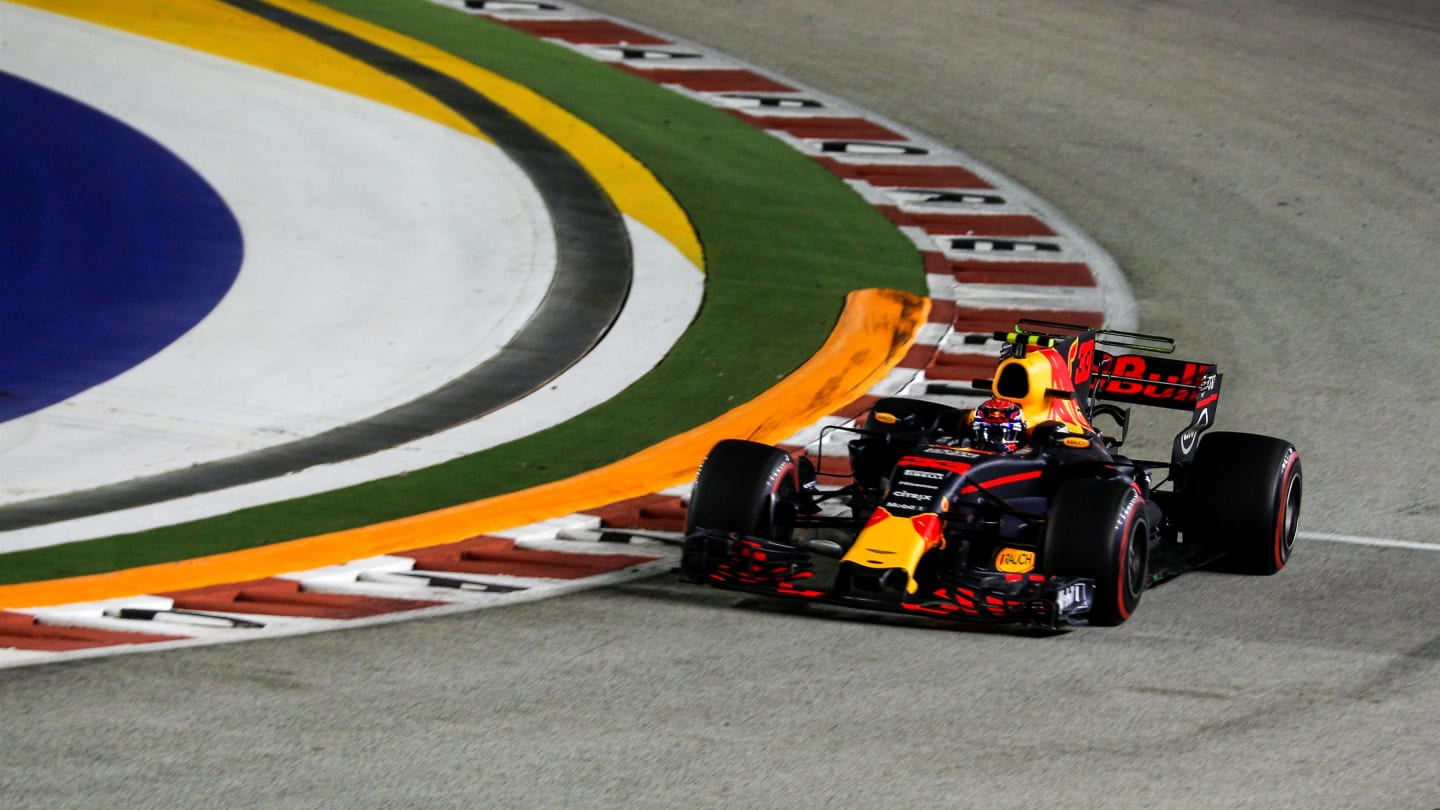 Max Verstappen (NED) Red Bull Racing RB13 at Formula One World Championship, Rd14, Singapore Grand