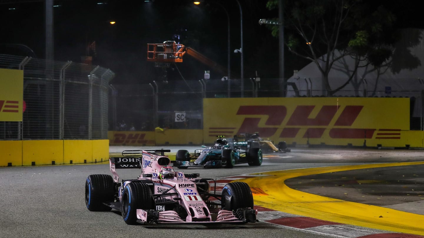 Sergio Perez (MEX) Force India VJM10 at Formula One World Championship, Rd14, Singapore Grand Prix,