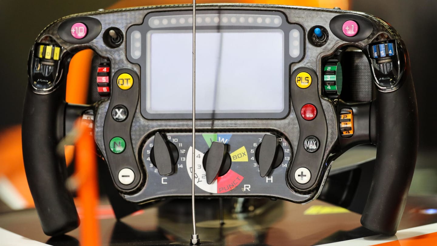 McLaren MCL32 steering wheel at Formula One World Championship, Rd5, Spanish Grand Prix, Practice, Barcelona, Spain, Friday 12 May 2017. © Sutton Motorsport Images