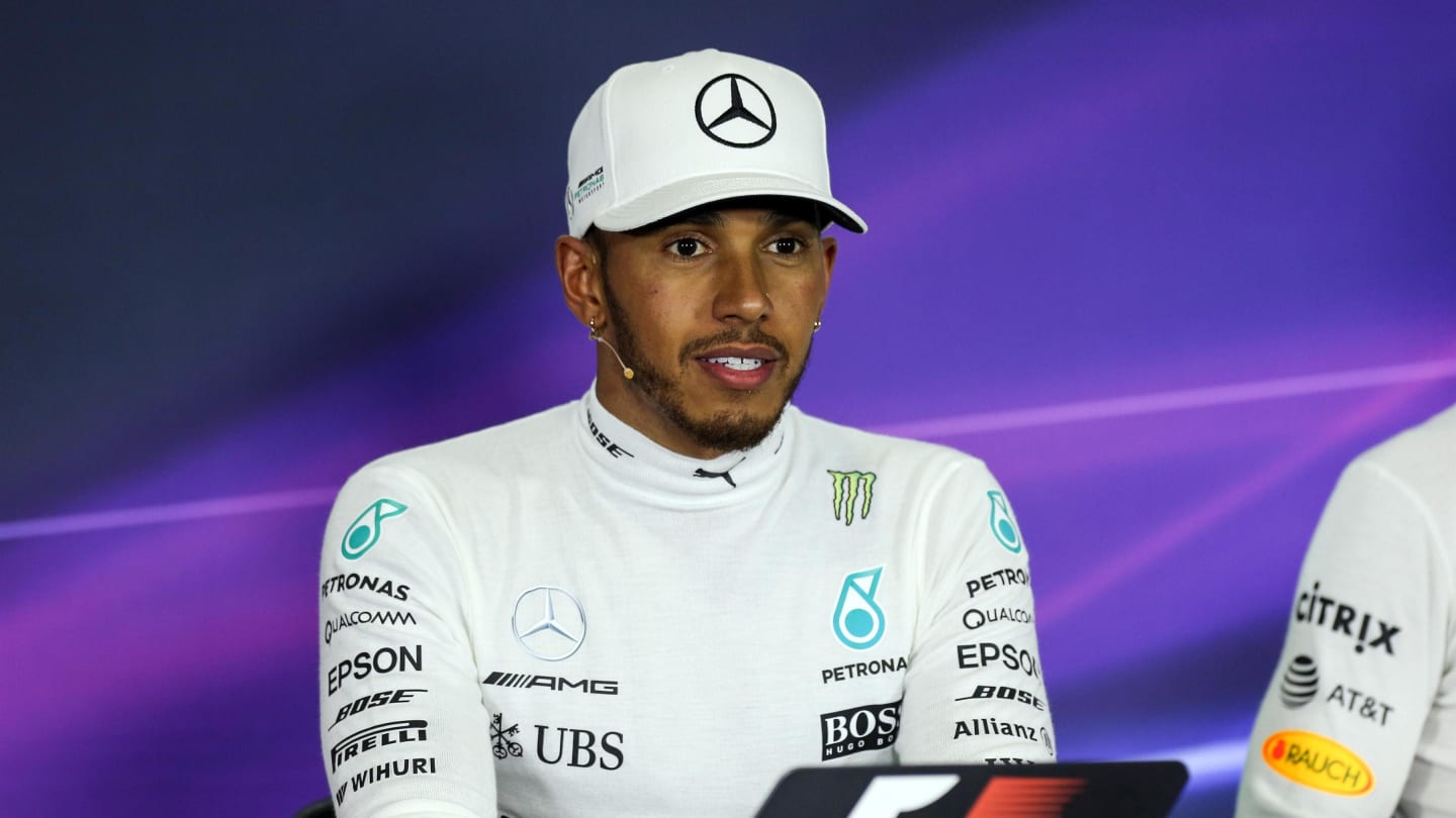 Lewis Hamilton (GBR) Mercedes AMG F1 in the Press Conference at Formula One World Championship, Rd5, Spanish Grand Prix, Race, Barcelona, Spain, Sunday 14 May 2017. © Sutton Motorsport Images