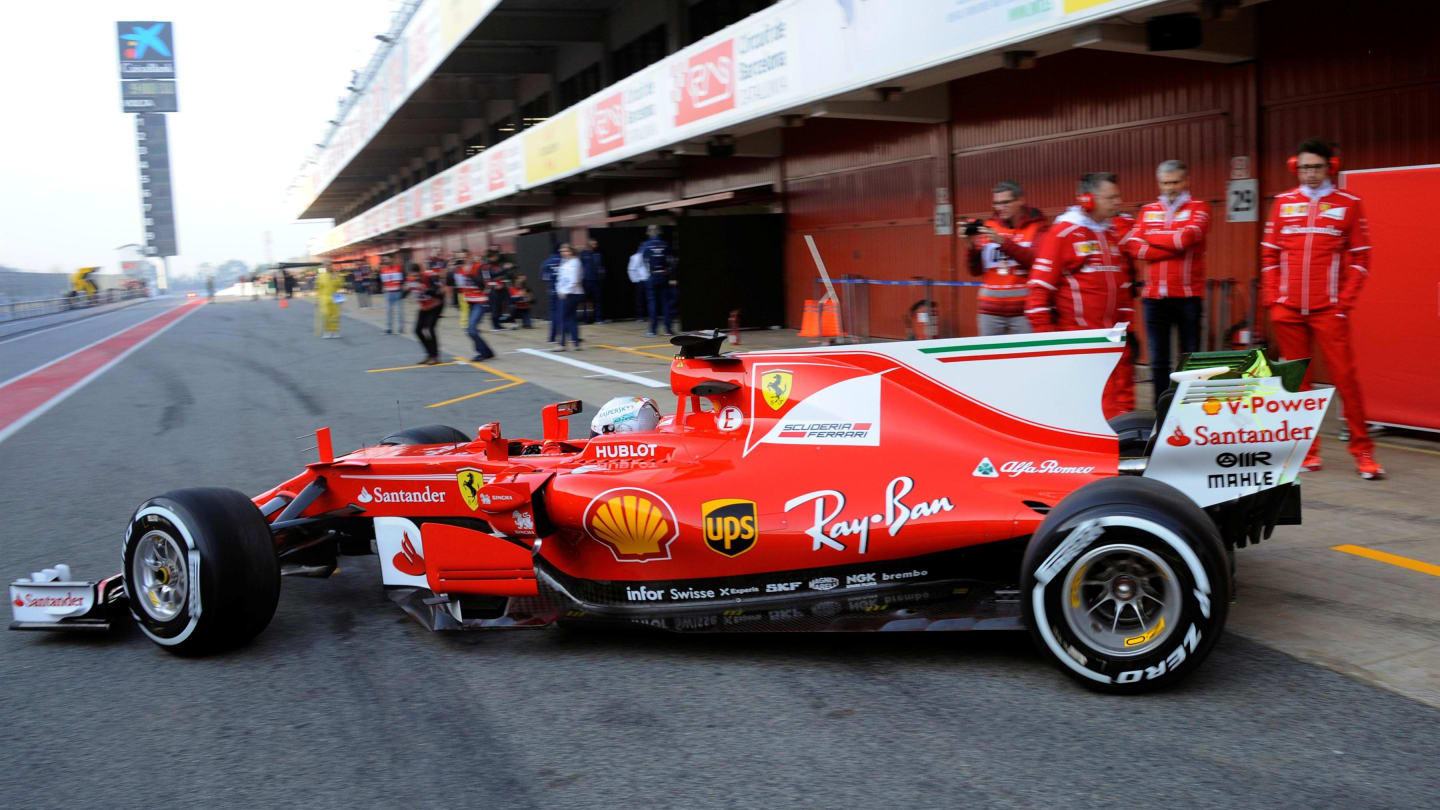 Sebastian Vettel (GER) Ferrari SF70-H at Formula One Testing, Day One, Barcelona, Spain, 27 February 2017. © Sutton Images