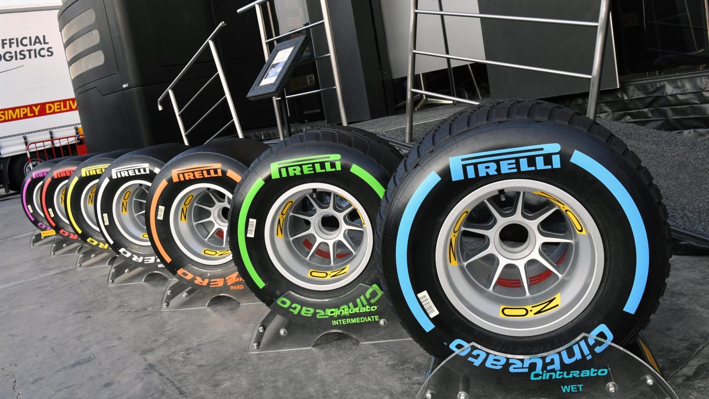 Pirelli tyres at Formula One Testing, Day One, Barcelona, Spain, 27 February 2017. © Sutton Images