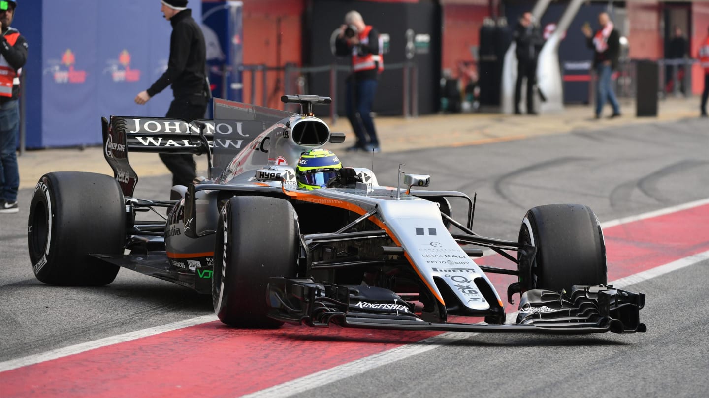 Sergio Perez (MEX) Force India VJM10 at Formula One Testing, Day One, Barcelona, Spain, 27 February 2017. © Sutton Images