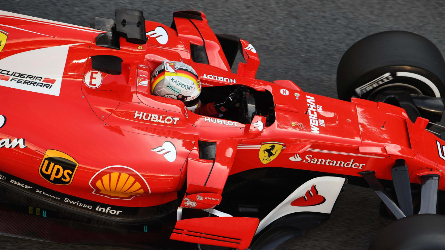 Sebastian Vettel (GER) Ferrari SF70-H at Formula One Testing, Day Three, Barcelona, Spain, 1 March 2017. © Sutton Images