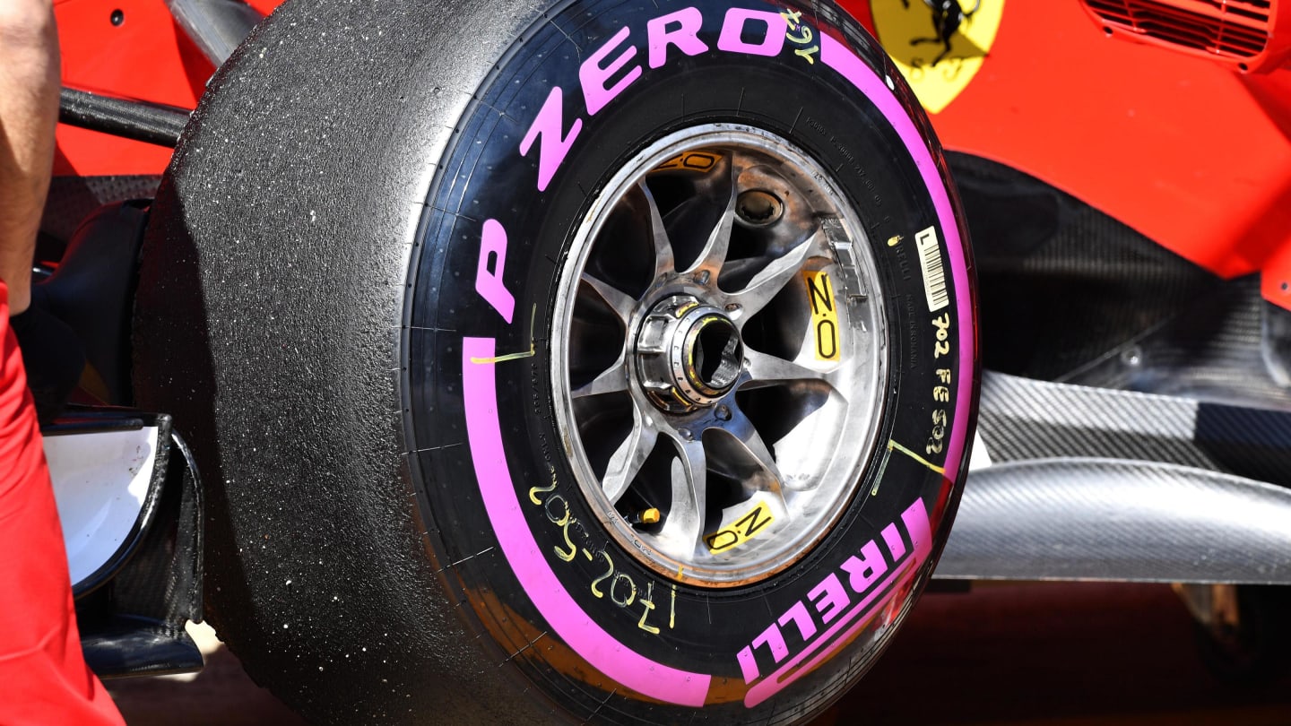 Ferrari SF70-H front wheel and Pirelli tyre at Formula One Testing, Day Four, Barcelona, Spain, 10