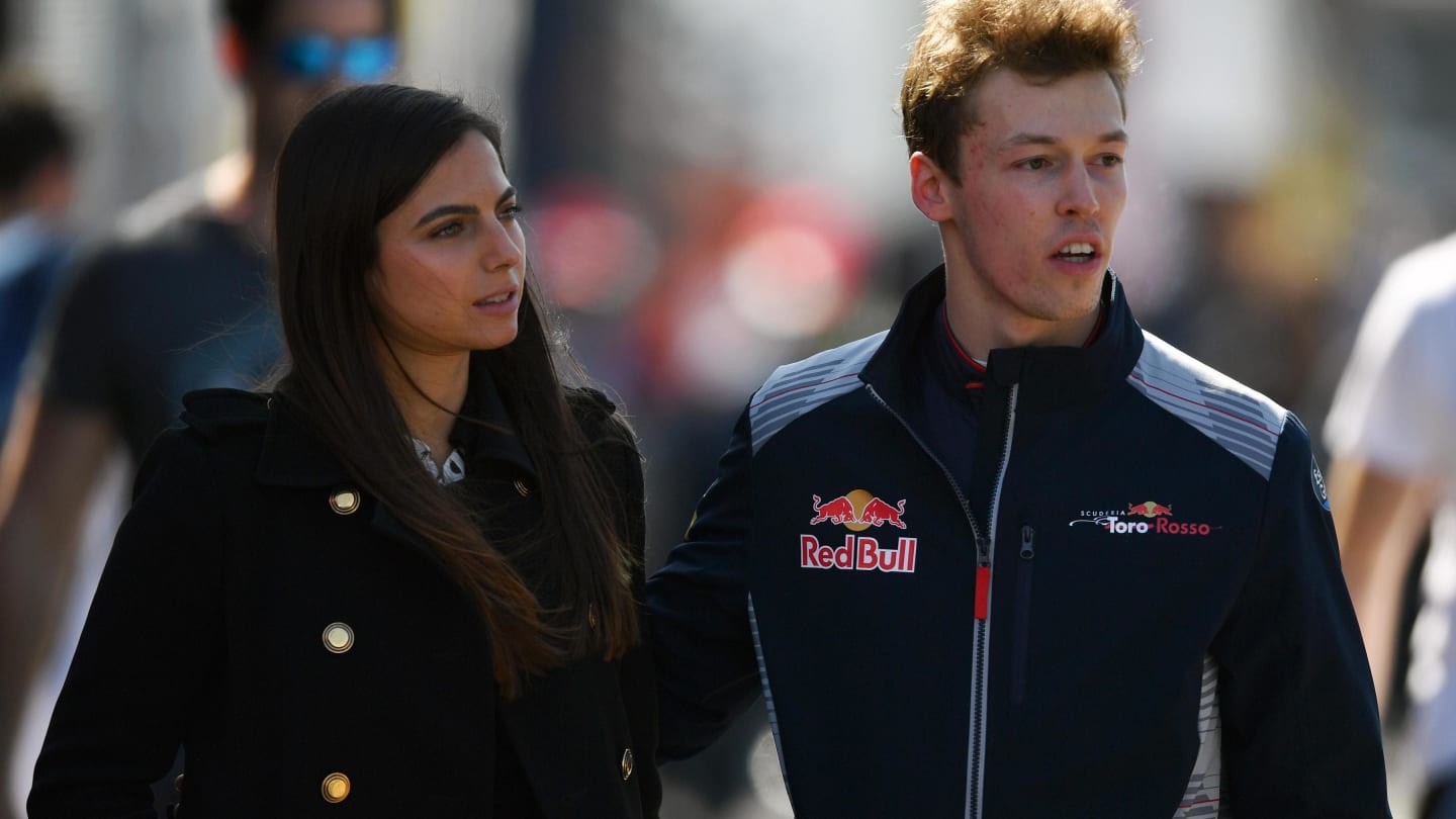 Daniil Kvyat (RUS) Scuderia Toro Rosso and girlfriend Kelly Piquet (BRA) at Formula One Testing, Day One, Barcelona, Spain, 7 March 2017. © Sutton Images