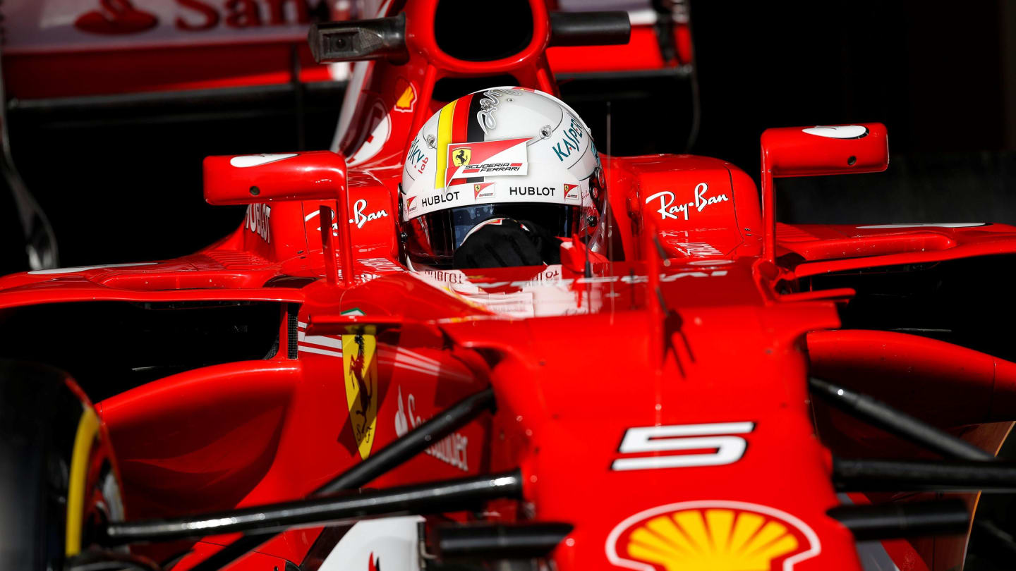 Sebastian Vettel (GER) Ferrari SF70-H at Formula One Testing, Day Three, Barcelona, Spain, 9 March 2017. © Sutton Images