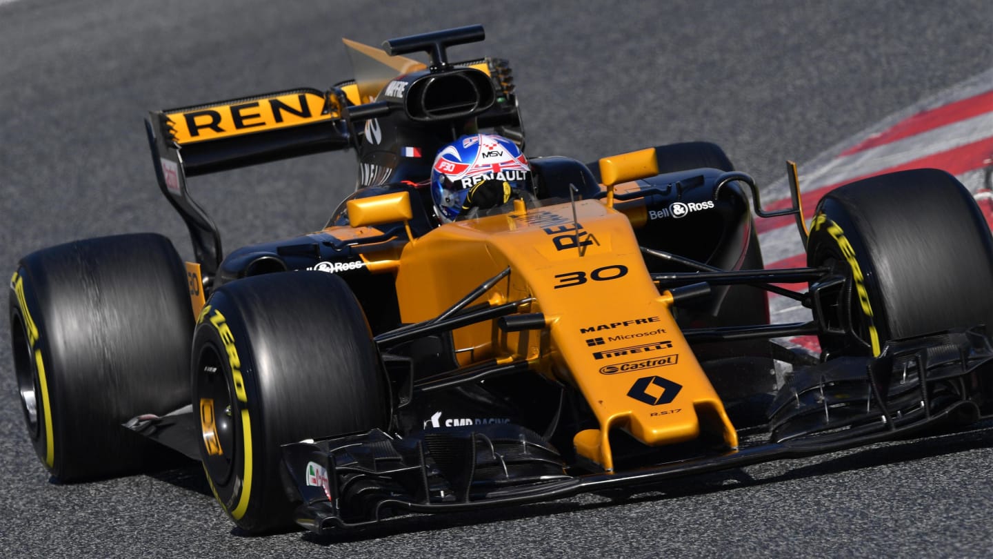 Jolyon Palmer (GBR) Renault Sport F1 Team RS17 at Formula One Testing, Day Three, Barcelona, Spain, 9 March 2017. © Sutton Images