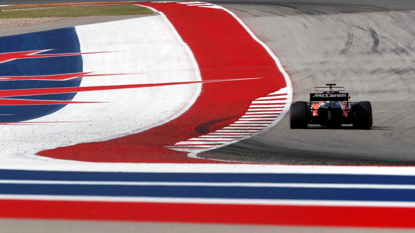 Fernando Alonso (ESP) McLaren MCL32 at Formula One World Championship, Rd17, United States Grand Prix, Practice, Circuit of the Americas, Austin, Texas, USA, Friday 20 October 2017. © Manuel Goria/Sutton Images