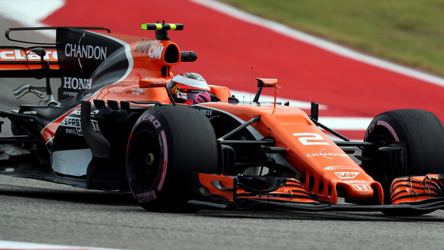 Stoffel Vandoorne (BEL) McLaren MCL32 at Formula One World Championship, Rd17, United States Grand Prix, Practice, Circuit of the Americas, Austin, Texas, USA, Friday 20 October 2017. © Kym Illman/Sutton Images