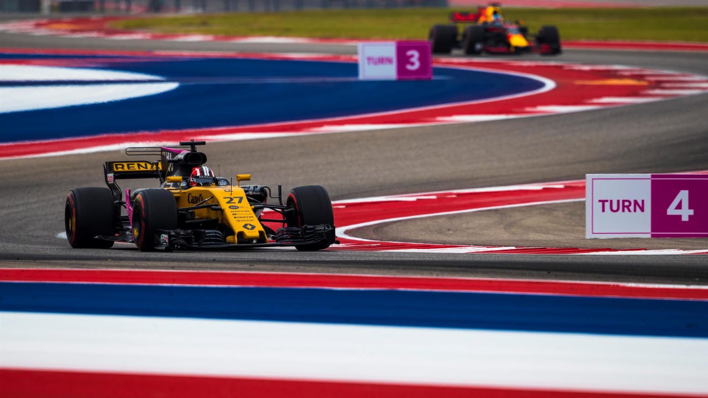 Nico Hulkenberg (GER) Renault Sport F1 Team RS17 at Formula One World Championship, Rd17, United States Grand Prix, Practice, Circuit of the Americas, Austin, Texas, USA, Friday 20 October 2017. © Manuel Goria/Sutton Images