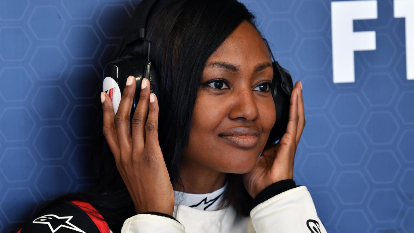 F1 Experiences 2-Seater passenger Nichole Galicia (USA) Actress at Formula One World Championship, Rd17, United States Grand Prix, Practice, Circuit of the Americas, Austin, Texas, USA, Friday 20 October 2017. © Mark Sutton/Sutton Images
