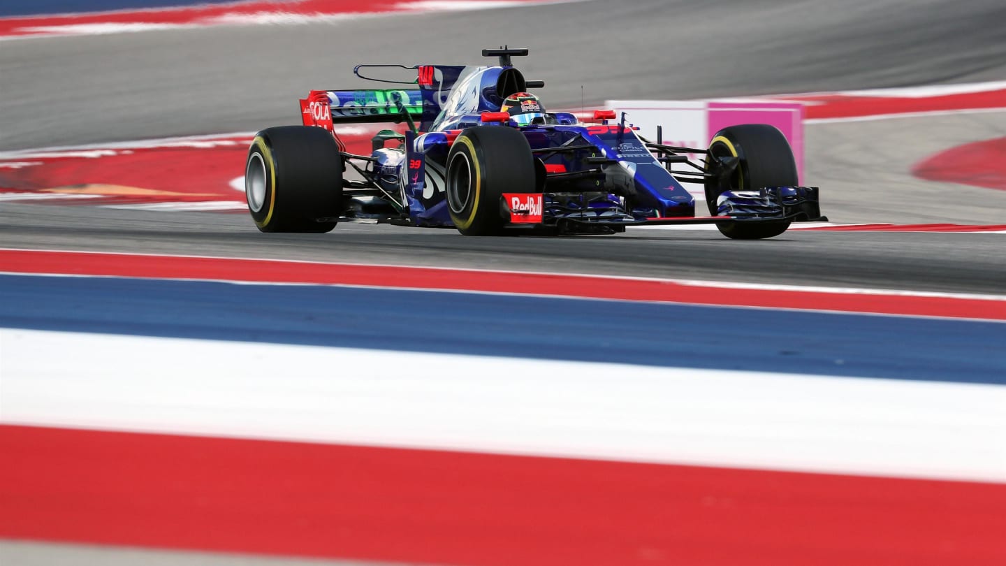 Brendon Hartley (NZL) Scuderia Toro Rosso STR12 at Formula One World Championship, Rd17, United States Grand Prix, Qualifying, Circuit of the Americas, Austin, Texas, USA, Saturday 21 October 2017. © Kym Illman/Sutton Images
